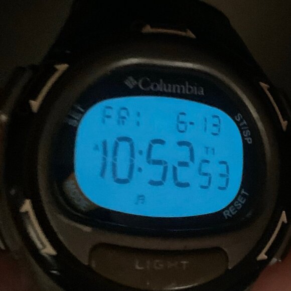 Columbia men digital watch 41mm case size 100MWR  CL-5008 Day Date Alarm running - Picture 8 of 9